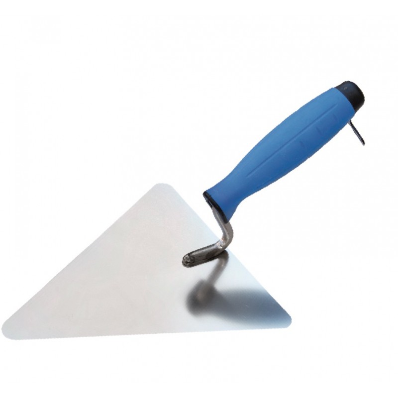 Kielnia trójkątna nierdzewna 180mm - 200mm uch. gumowy