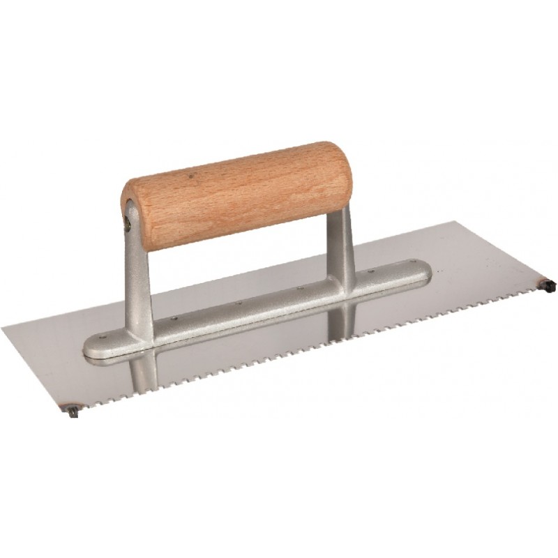 Paca nierdzewna 270x100mm ząb 3*3 uch. drewniany